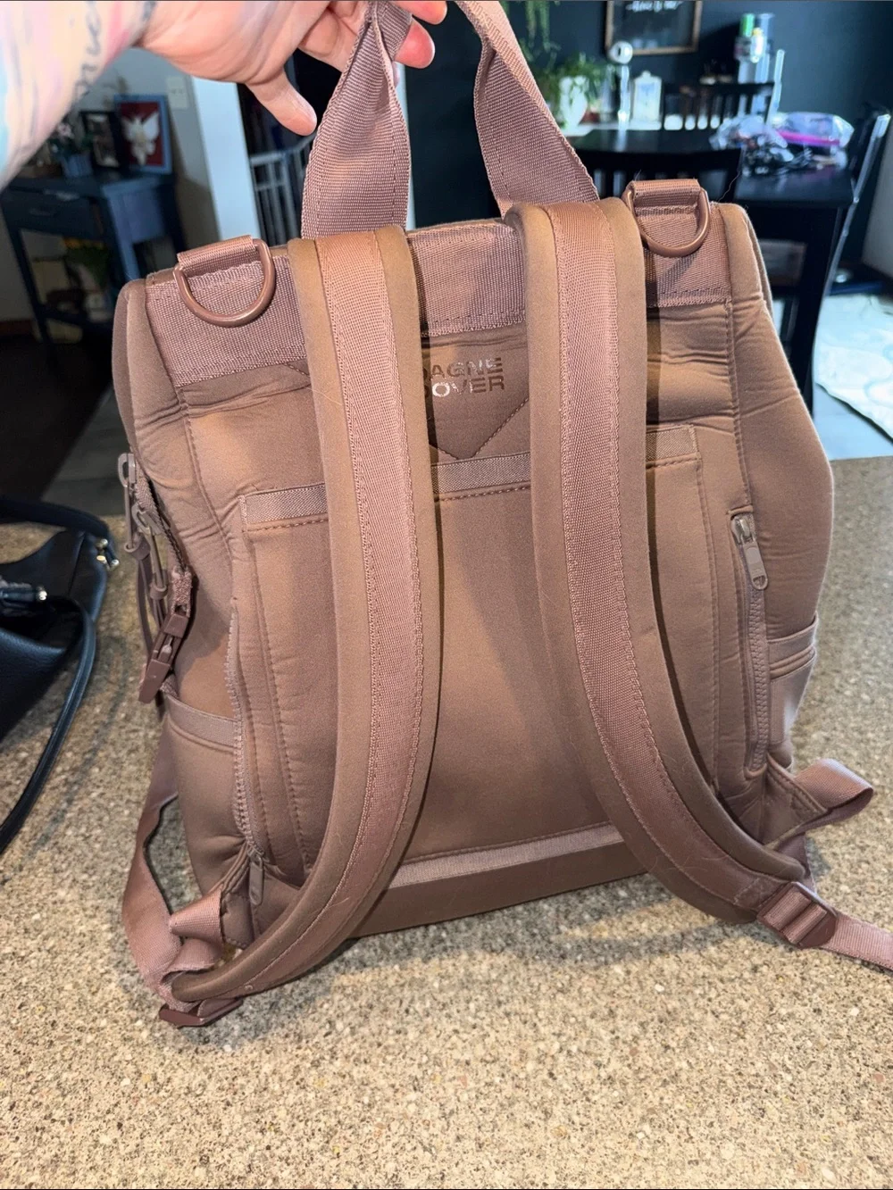 Dagne Dover Indi Neoprene Diaper Backpack in Dusty Rose